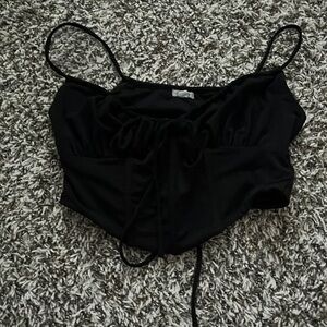 Garage black crop top